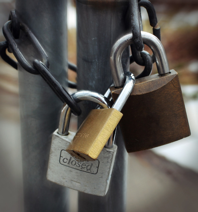 Padlocks on a gate